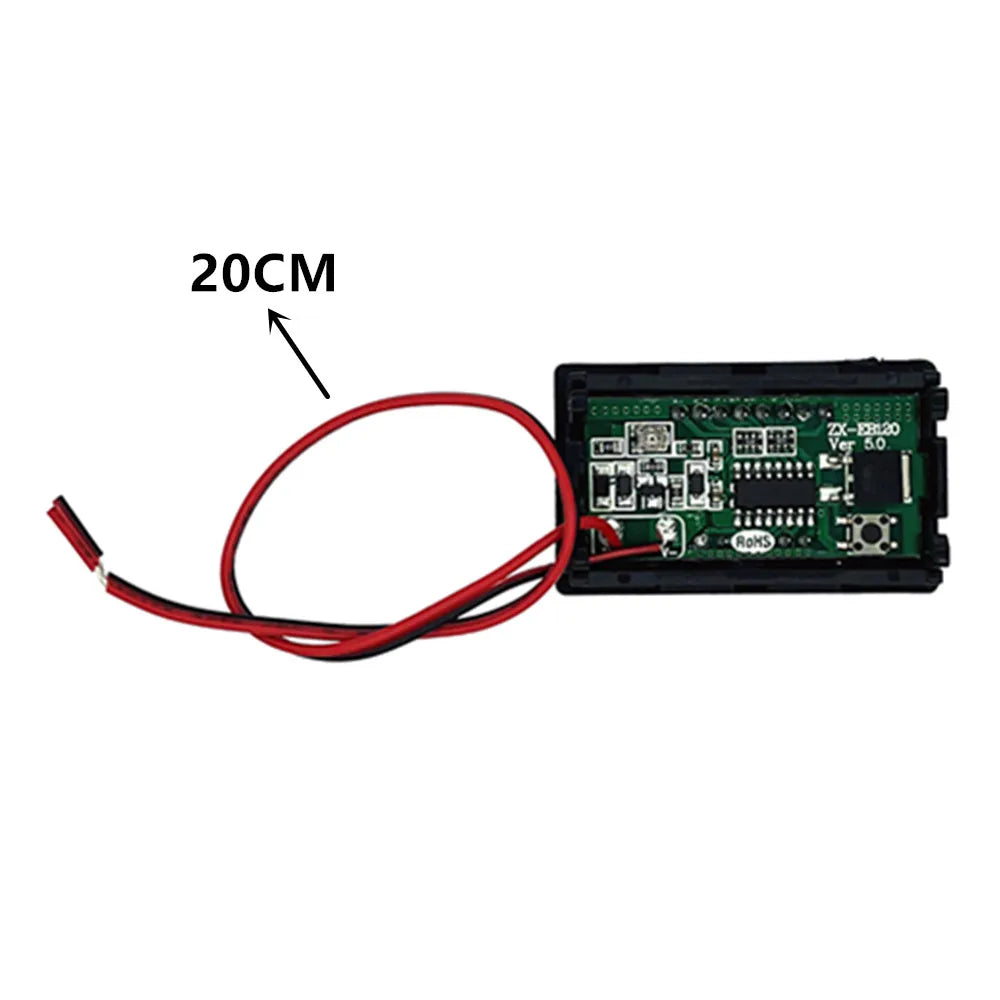 0.56'' LCD Digital Voltmeter 12V-72V Battery Capacity Indicator close-up view
