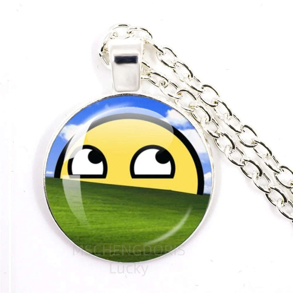 Funny Meme Cartoon Pendant Necklace | Unisex Fashion Jewelry Gift alternate view