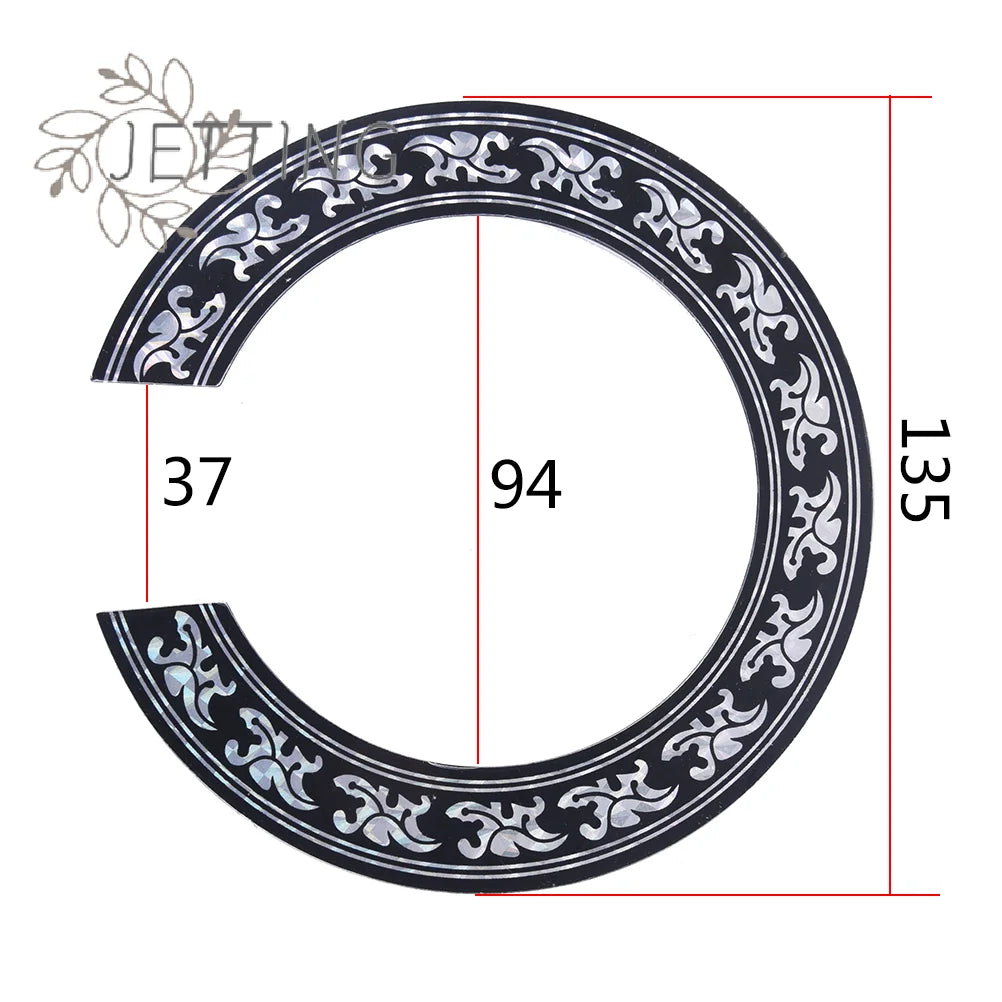 (SMTGDP11)IRIN 94 104mm Hard PVC Guitar Circle Sound Hole Rosette Inlay Decal Stick additional angle