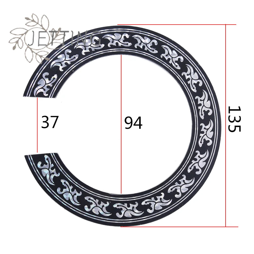(SMTGDP11)IRIN 94 104mm Hard PVC Guitar Circle Sound Hole Rosette Inlay Decal Stick additional angle