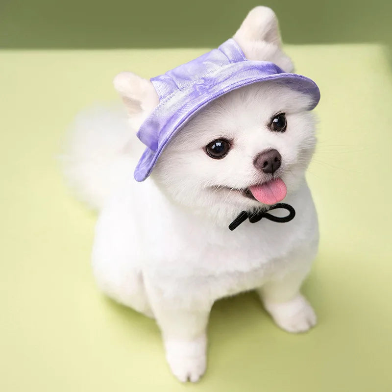 Summer Dog Sun Hat | Breathable Cotton Bucket Hat for Small and Medium Pets detail view