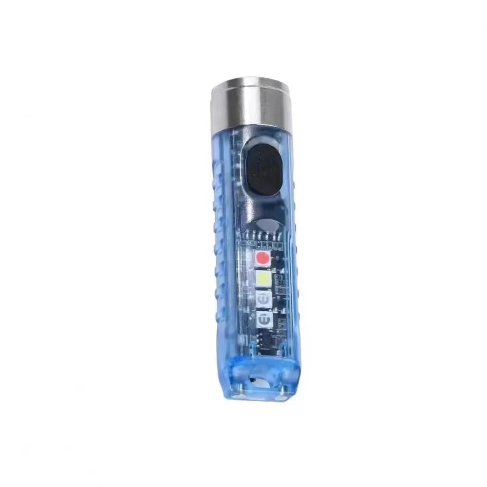 Mini EDC LED Flashlight | Portable Keychain Light with Magnetic Base and UV Lamp close-up view