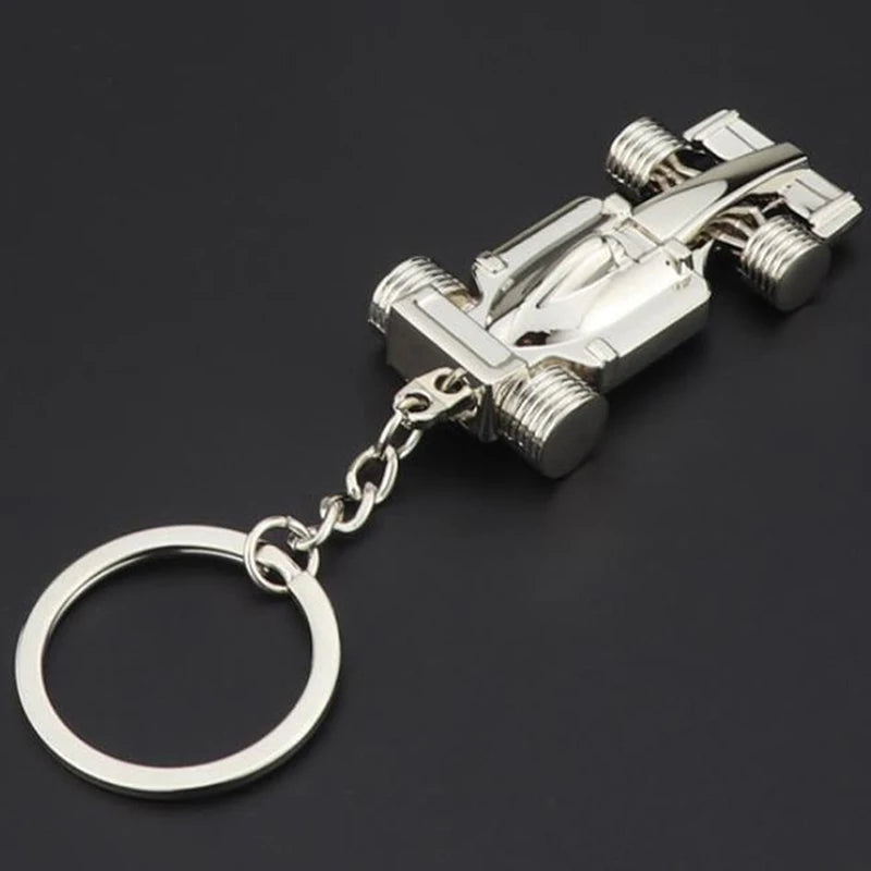 Mini Formula 1 Racing Car Keychain | Zinc Alloy Key Ring for Men additional angle