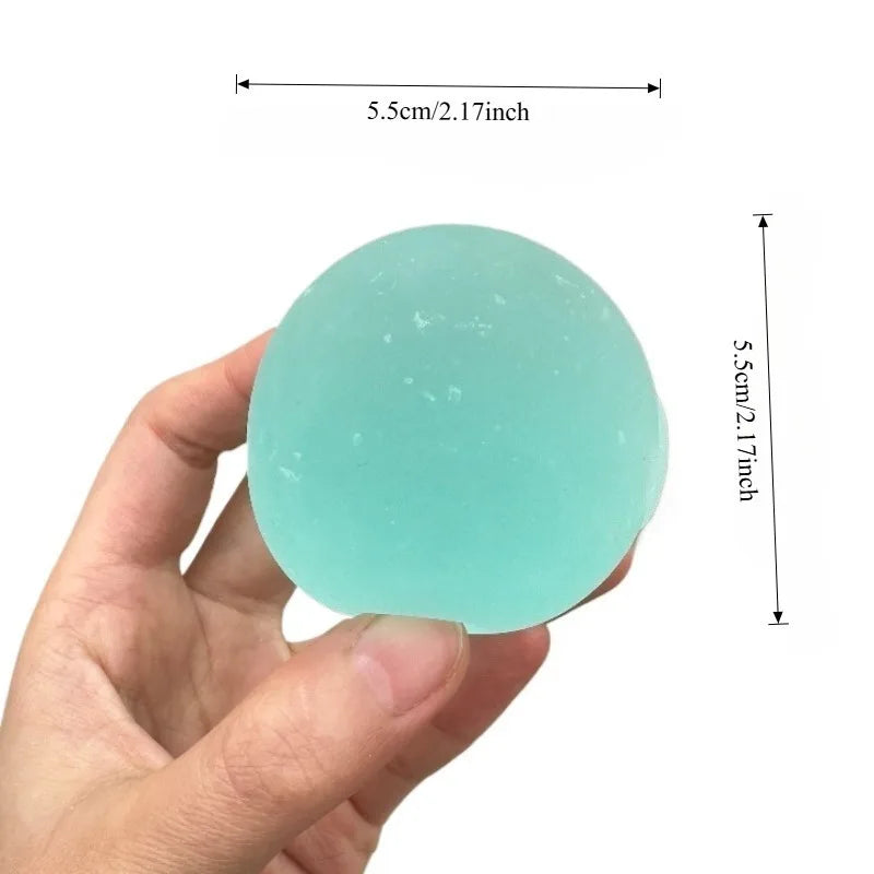 Squishy Blue Maltose Fidget Toy Soft Pink Mochi Sensory Squeeze Toy Coconut Oil Ball S close-up view