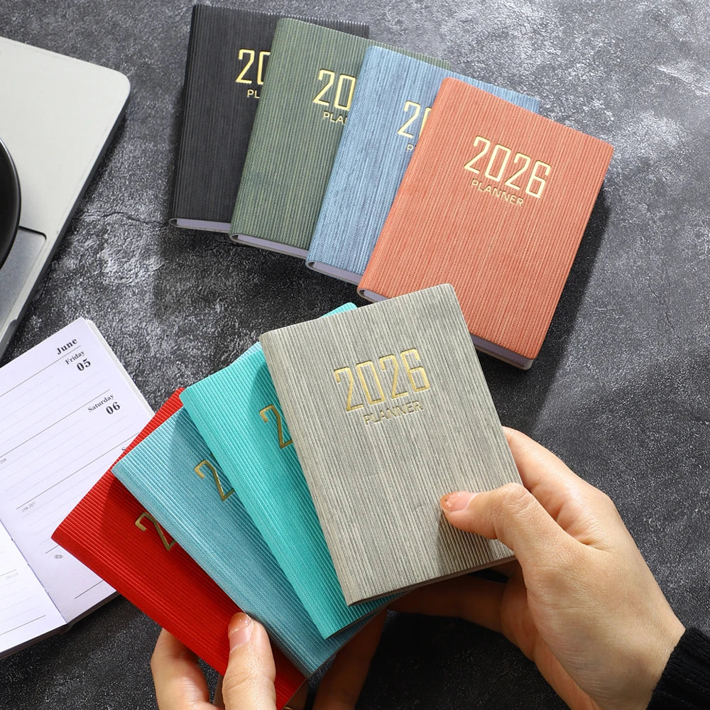 A7 2026 English Planner Book – Mini Pocket Weekly Calendar