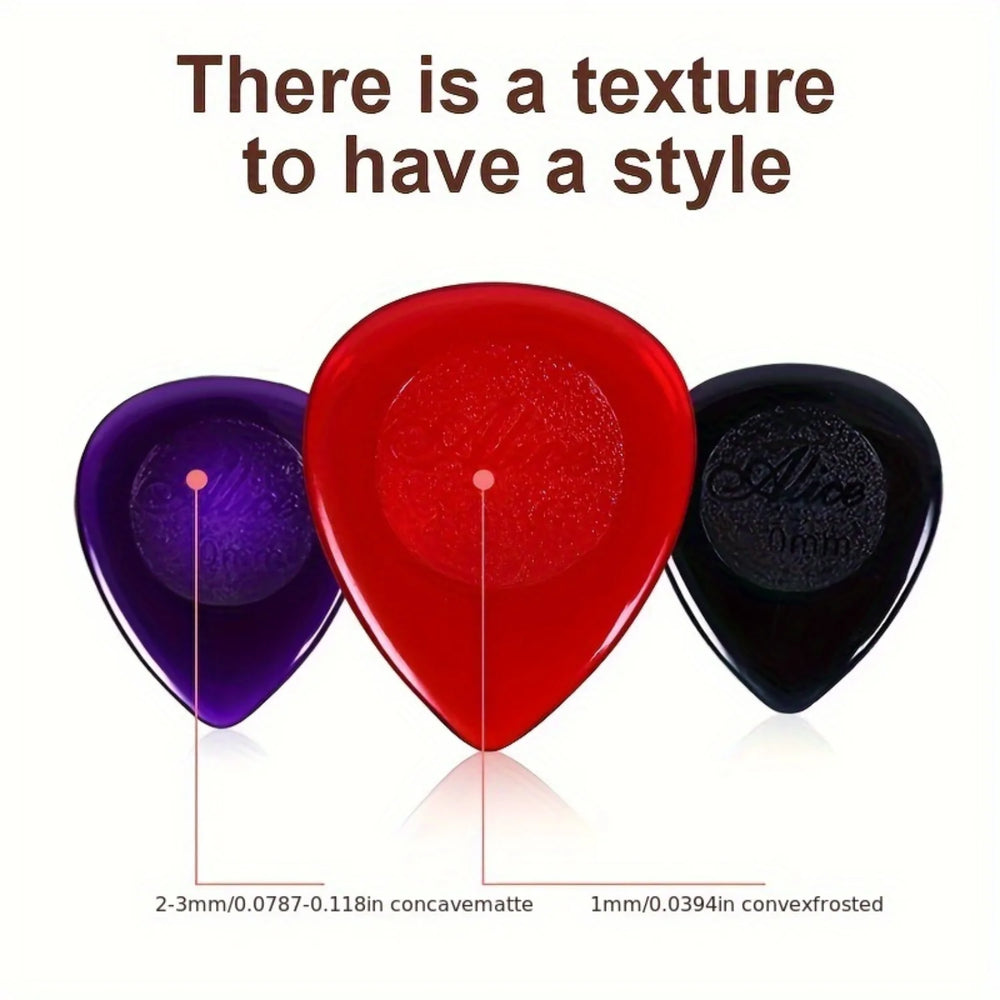 15pcs Color Guitar Pick 1mm/2mm/3mm - Three Thickness Groove Anti-Slip - Suitable for close-up view