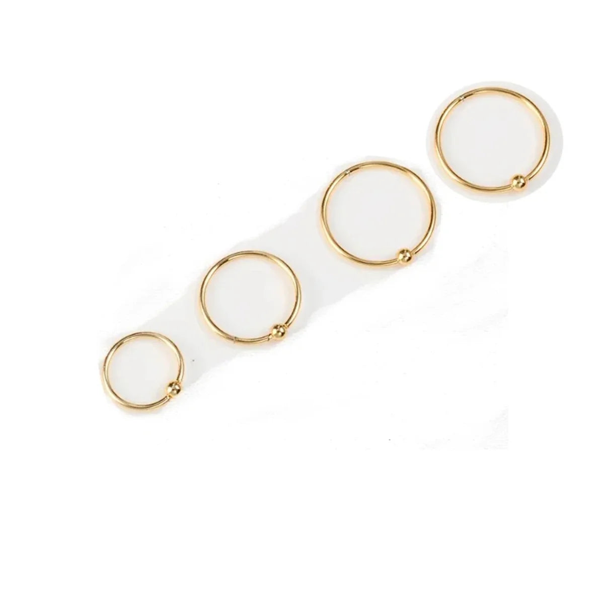 4Pcs 20G 316L Stainless Steel Captive Bead Rings Nose Rings Daith Tragus Cartilalge additional angle
