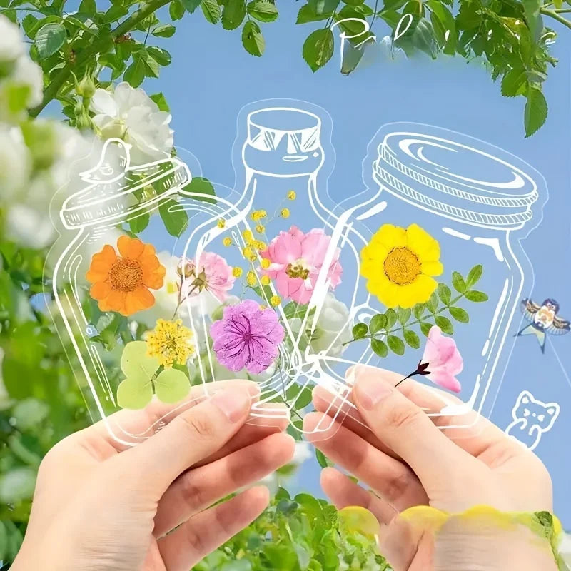 20pcs Handmade Transparent Flower Bookmarks, Pressed Petals for Gifts Reading Journal lifestyle view