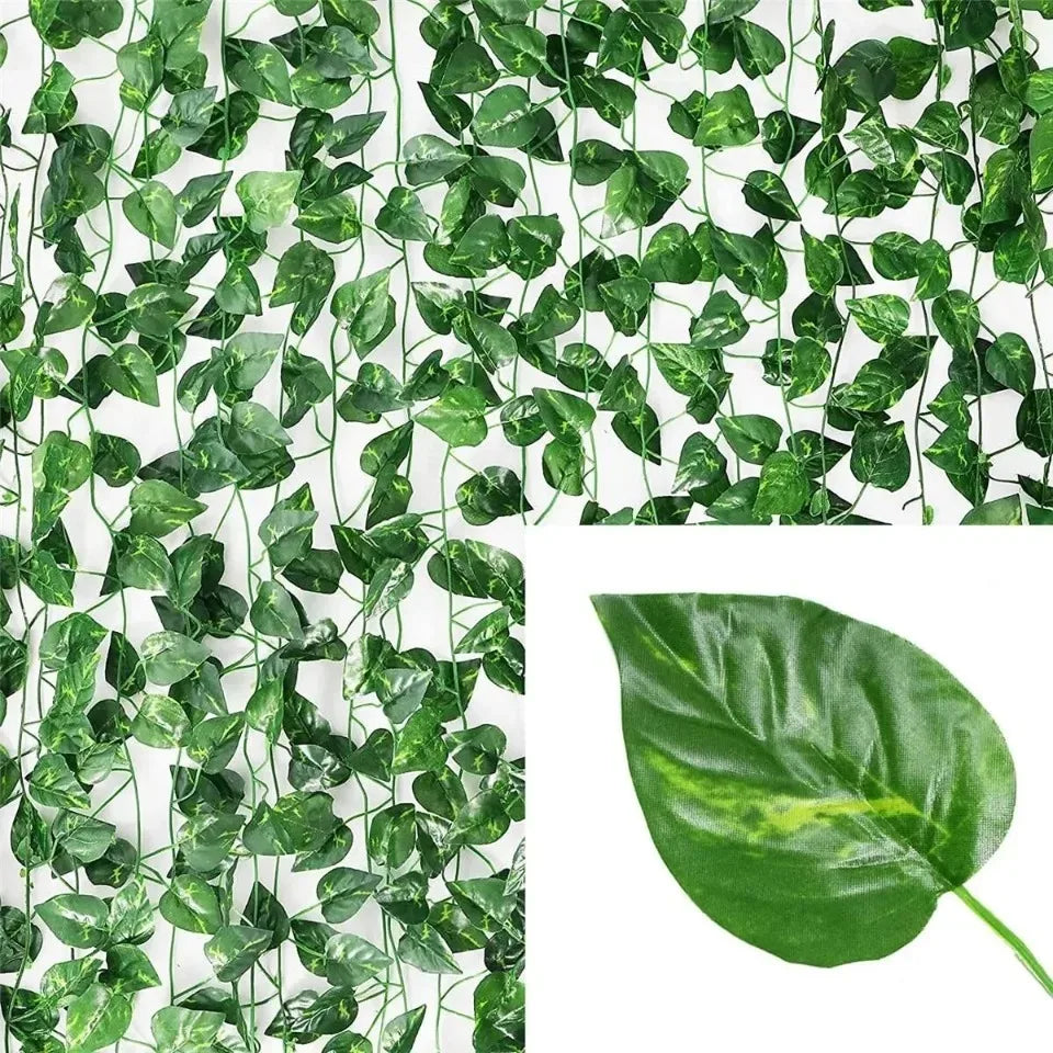 4/10M Artificial Plant Green Ivy Leaf Garland detail view