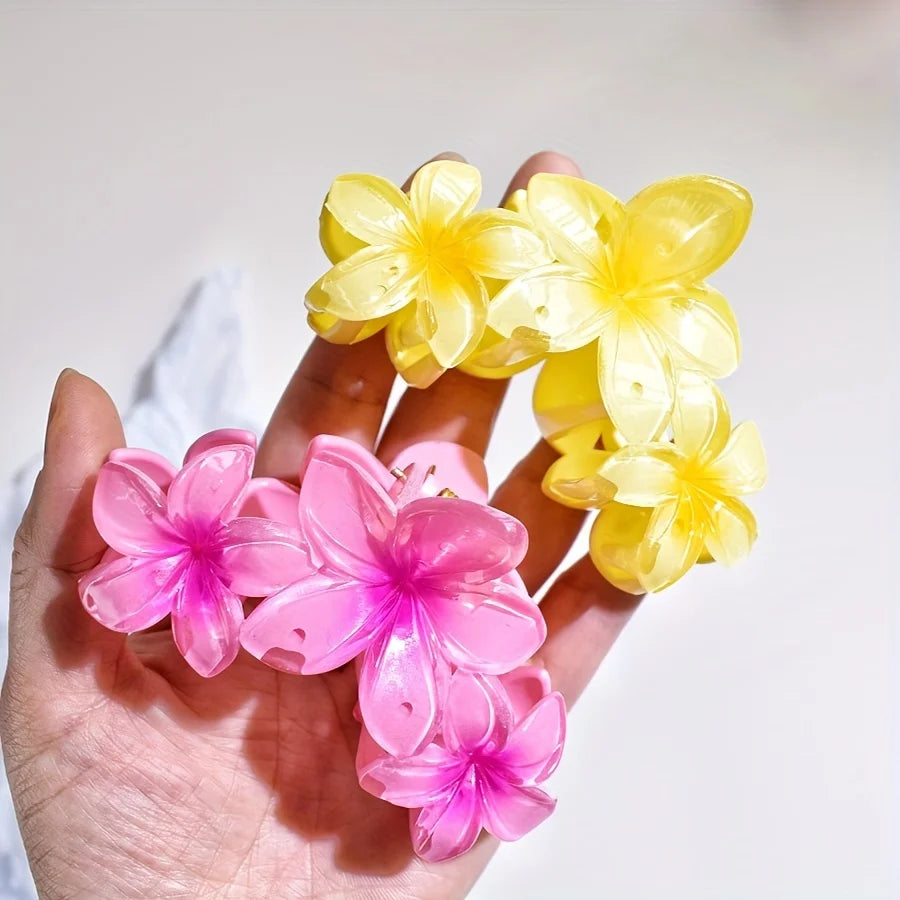 1 Set of Women's Contrast Color Flower Hair Claw Daily Various Scenes Hair Spring and Summer New Hair Accessories