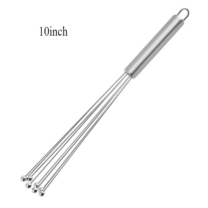 10/12 Inch Manual Egg Beater | Stainless Steel Ball Mixer for Cooking detail view