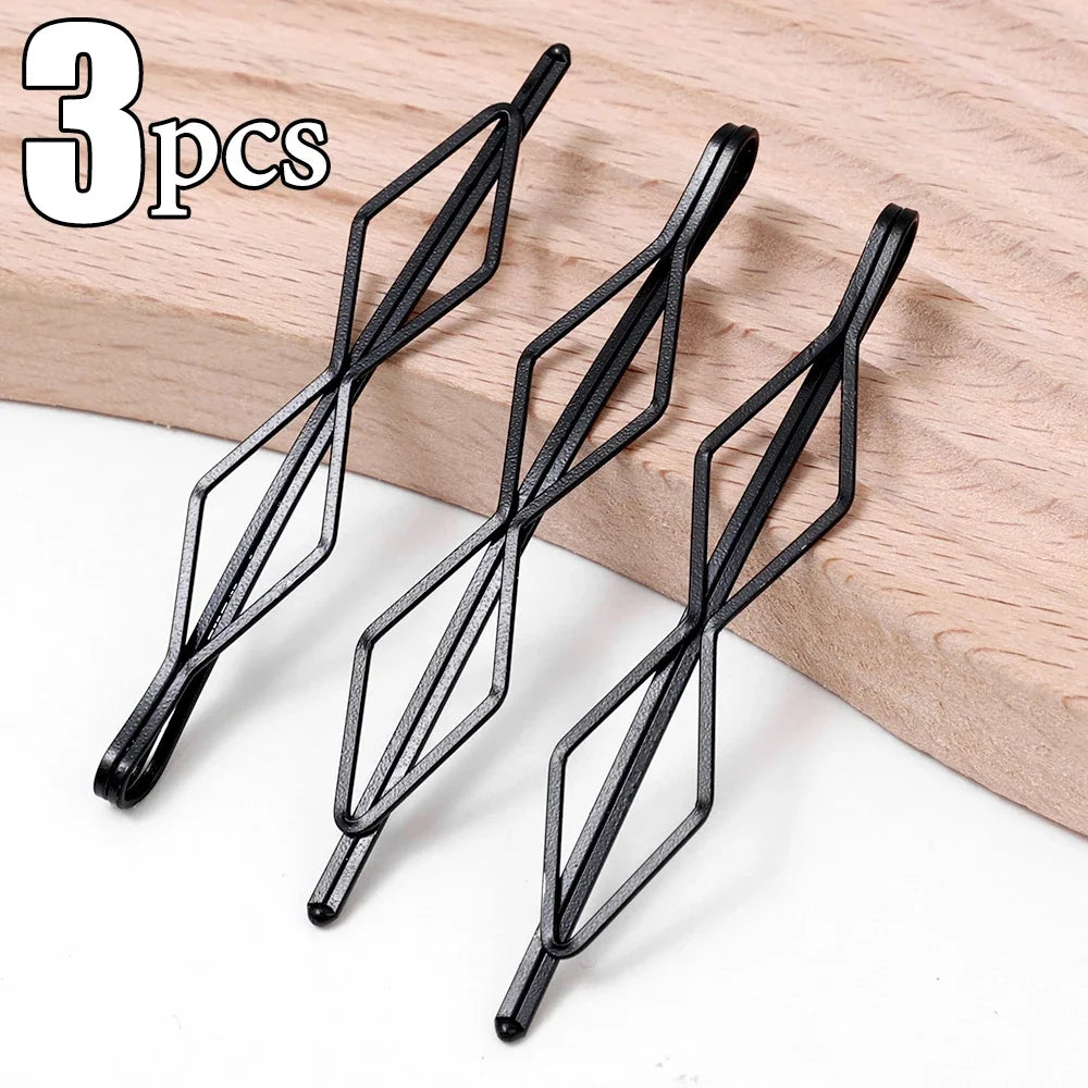 3/12Pcs Black Hair Clips Bobby Pins Wavy Hairpins Metal Barrettes Invisible Wave Hair alternate view