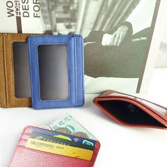 Thin PU Leather Mini Wallet | Slim Bank Credit Card Holder for Men close-up view