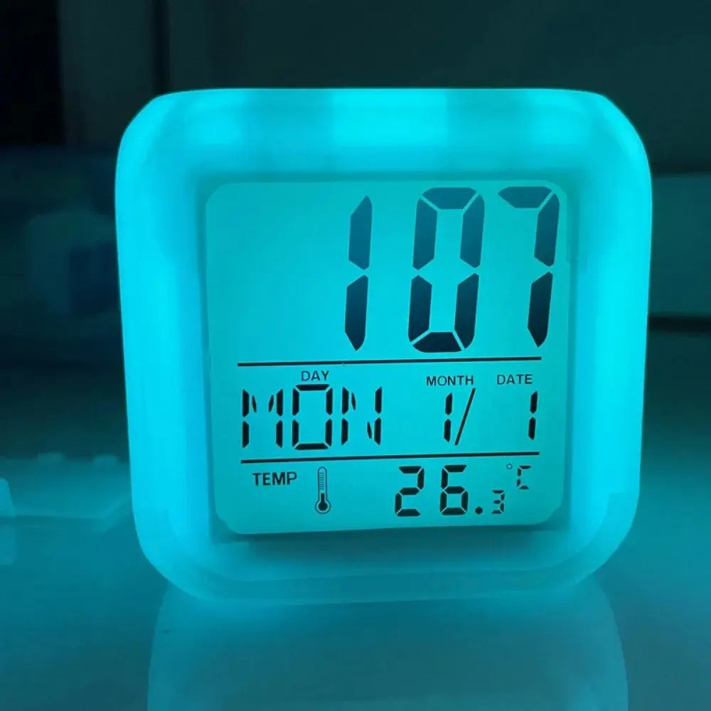 Color Changing LED Alarm Clock with Night Light | Digital Display Touch Activated Clock