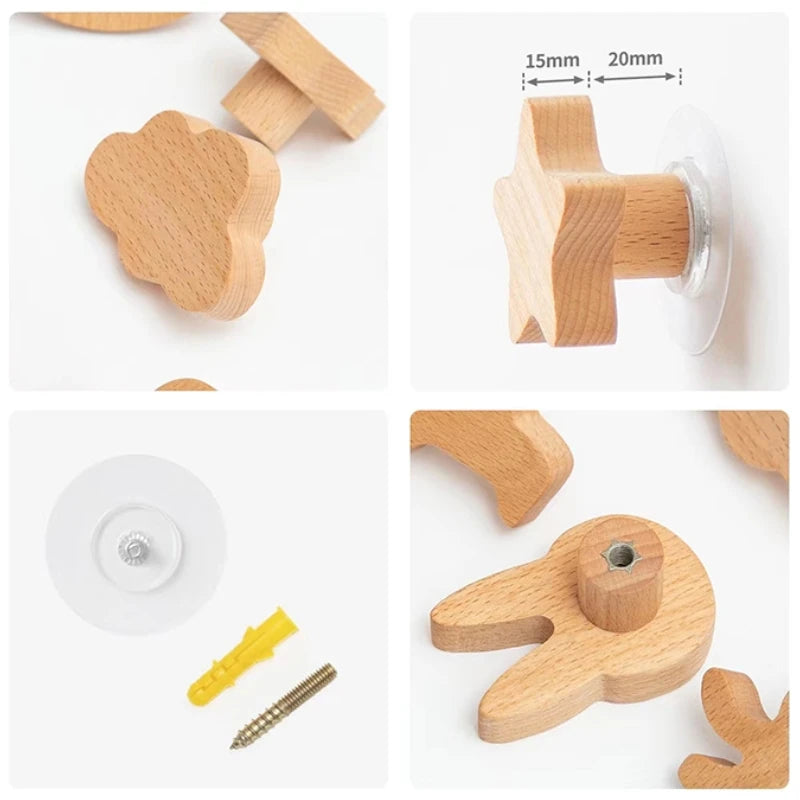 Wooden Animal Hook | Cute Wall Mounted Coat and Key Holder lifestyle view