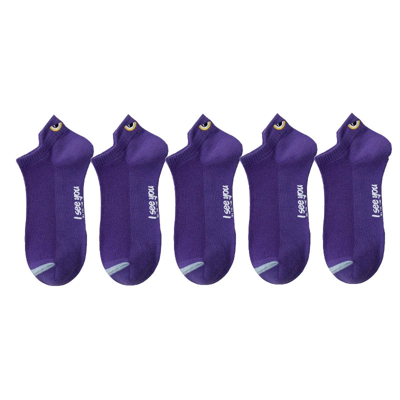 5/10 Pairs Man Short Socks Ankle Boat Socks Breathable Casual Athletic Socks Women Summe detail view