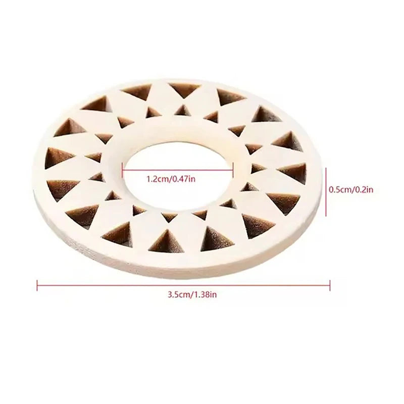 Wooden Crystal Ball Holder Stand | Hollow Sunflower Design Display alternate view