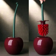 1pc Red Toilet Brush Creative Lovely Cherry Shape Lavatory Toilet Brush Holder Set Toilet Holder Bat