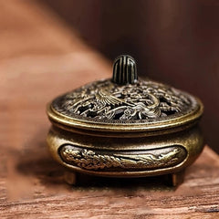 Mini Alloy Antique Three-legged Aromatherapy Stove | DIY Incense Burner for Tea Ceremony Decor