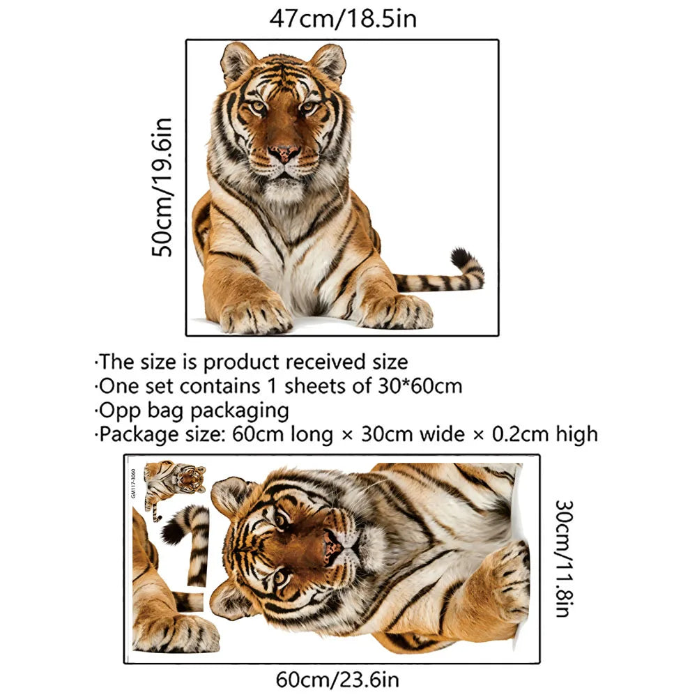 Vibrant Tiger Wall Sticker | Peel Off Living Room Bedroom Decor close-up view