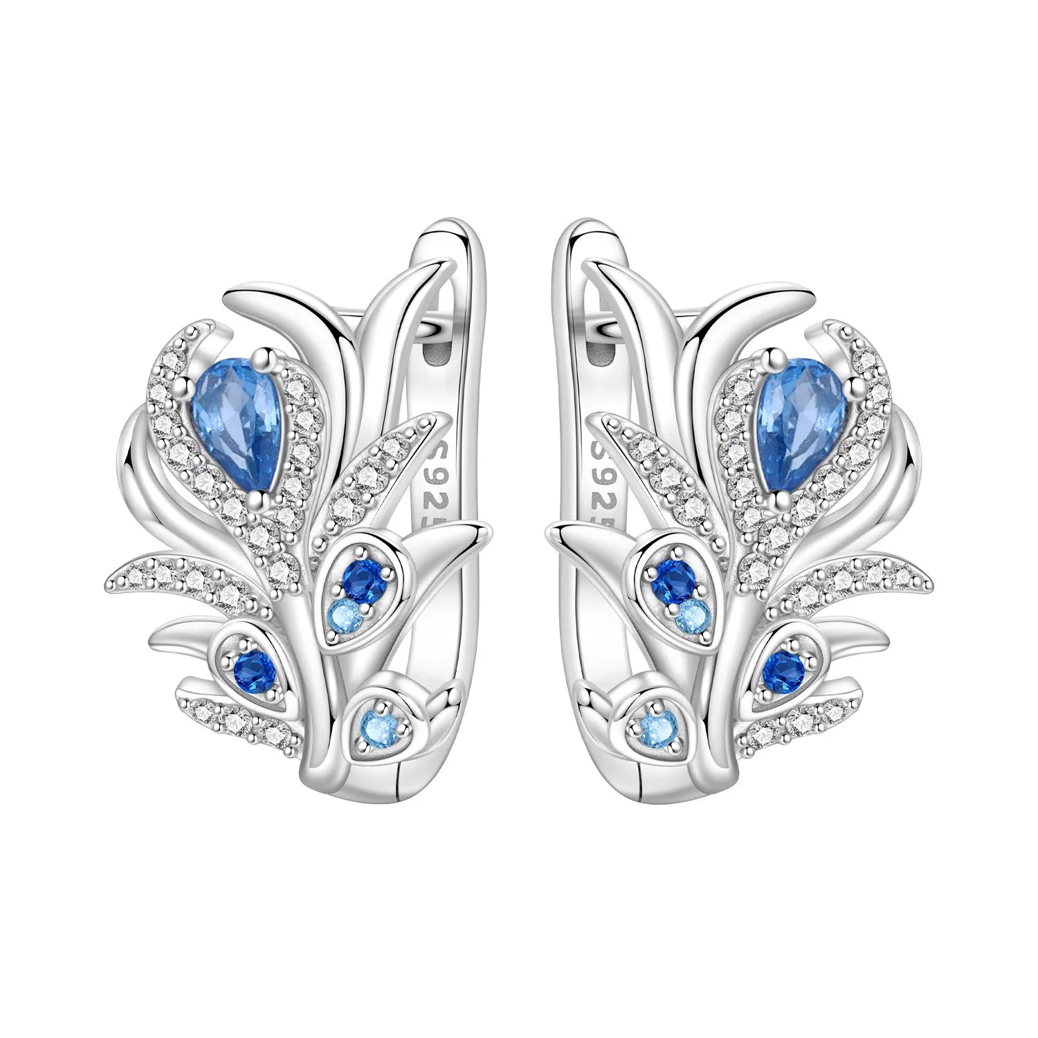 PANPOKI S925 Sterling Silver Purple Zircon Series Earrings Hoop Earrings For Women Jewel detail view