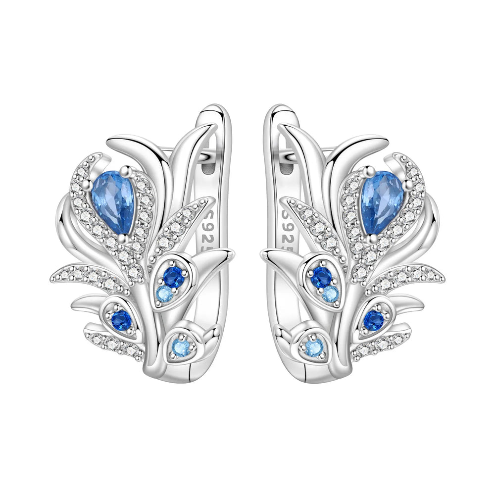PANPOKI S925 Sterling Silver Purple Zircon Series Earrings Hoop Earrings For Women Jewel detail view