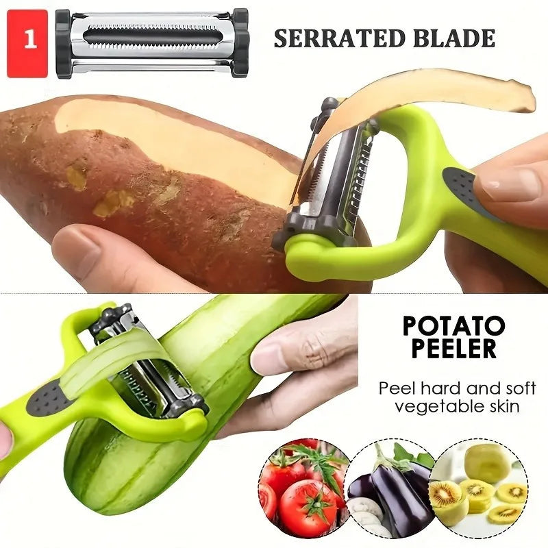 1pc 3in1 Multi Fruit Vegetable Peeler Grater Shredder | Kitchen Essential Multifunctiona detail view
