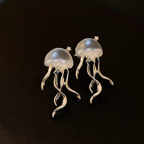 Korean Octopus Deep-Sea Jellyfish Elves Stud Earrings alternate view