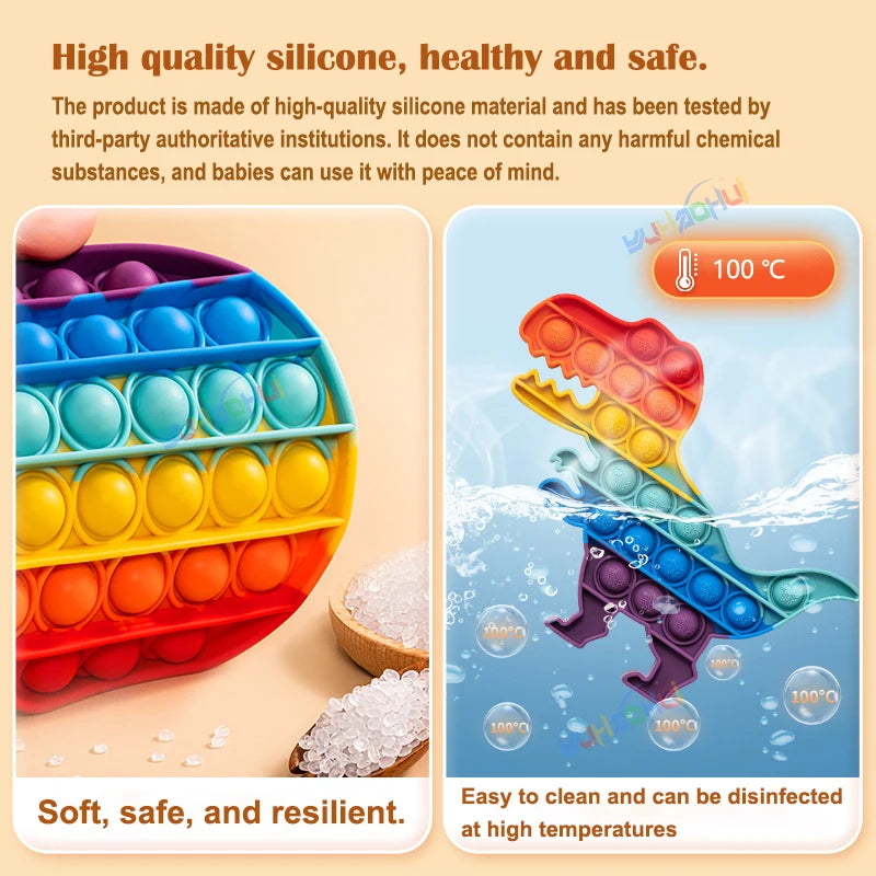 Rainbow Pop Push Bubble Fidget Toy | Sensory Stress Relief for Kids and Adults lifestyle view