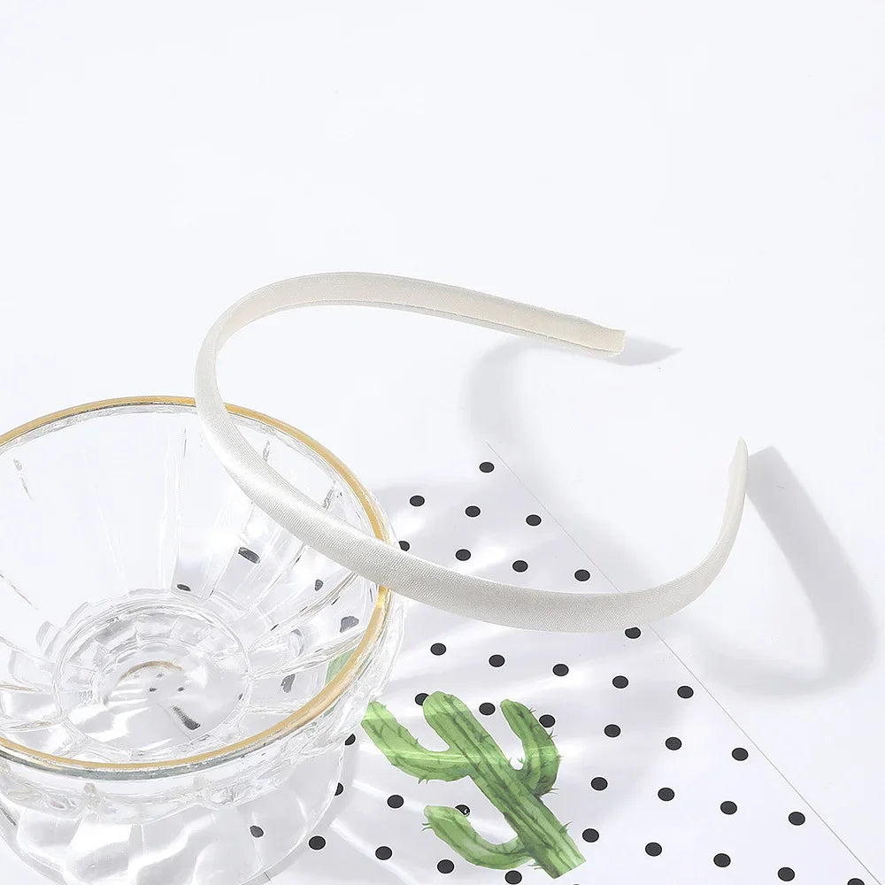 10mm Satin Headband Women Girls Fabric Covered Resin Hairbands Plastic Headbands Ki additional angle