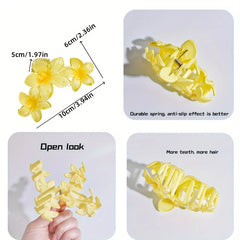 1 Set of Women's Contrast Color Flower Hair Claw Daily Various Scenes Hair Spring and Summer New Hair Accessories
