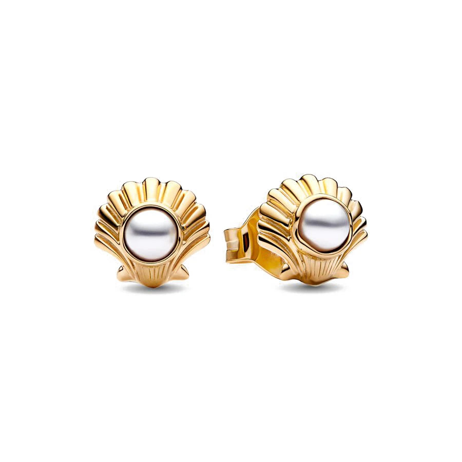 Hot Sell 925 Silver Hoop Unlimited Love Shell Flowers Gold Round Heart Pendant Earr additional angle
