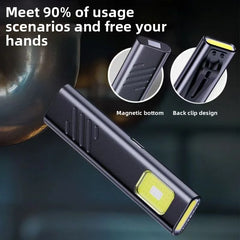 Portable Rechargeable Mini LED Keychain Flashlight 800LM Magnetic Pocket Torch Light alternate view