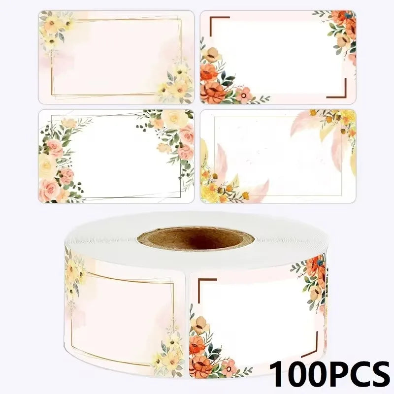 Sunflower Sticker Roll Pack | 50-250 Custom Name Labels for Home Organizing detail view