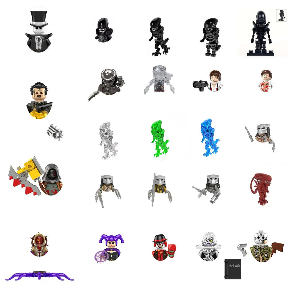 Alien Robot Monster Building Blocks | Creative Horror Movie Building Toy Set alternate view