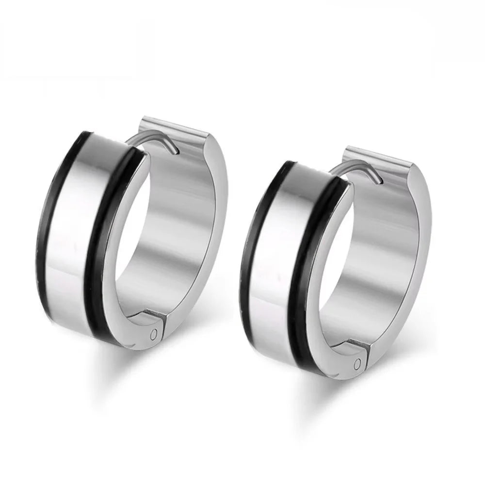 Vnox Small Stainless Steel Hoop Earring Stainless Steel Earings for Women Men lifestyle view