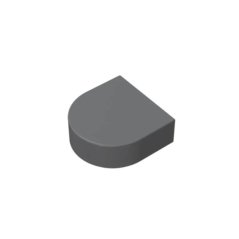 Gobricks Tile Round 1 x 1 Half Circle Extended | Compatible Brick Building Block additional angle