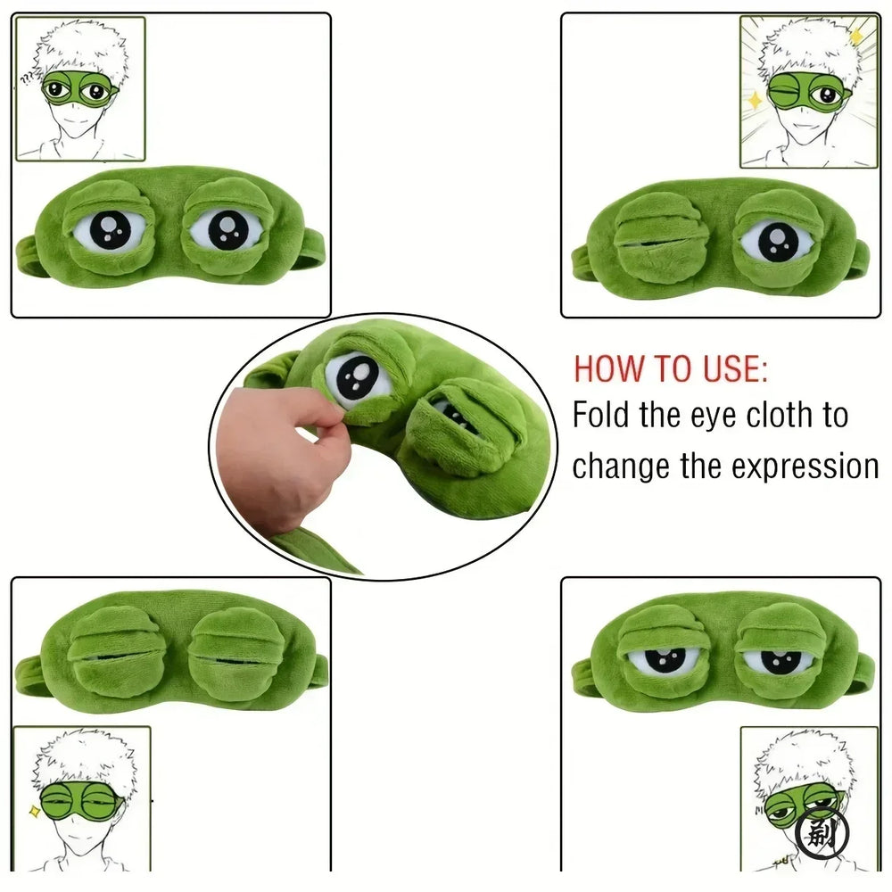 3D Frog Sleep Mask | Creative Cartoon Soft Travel Blindfold lifestyle view