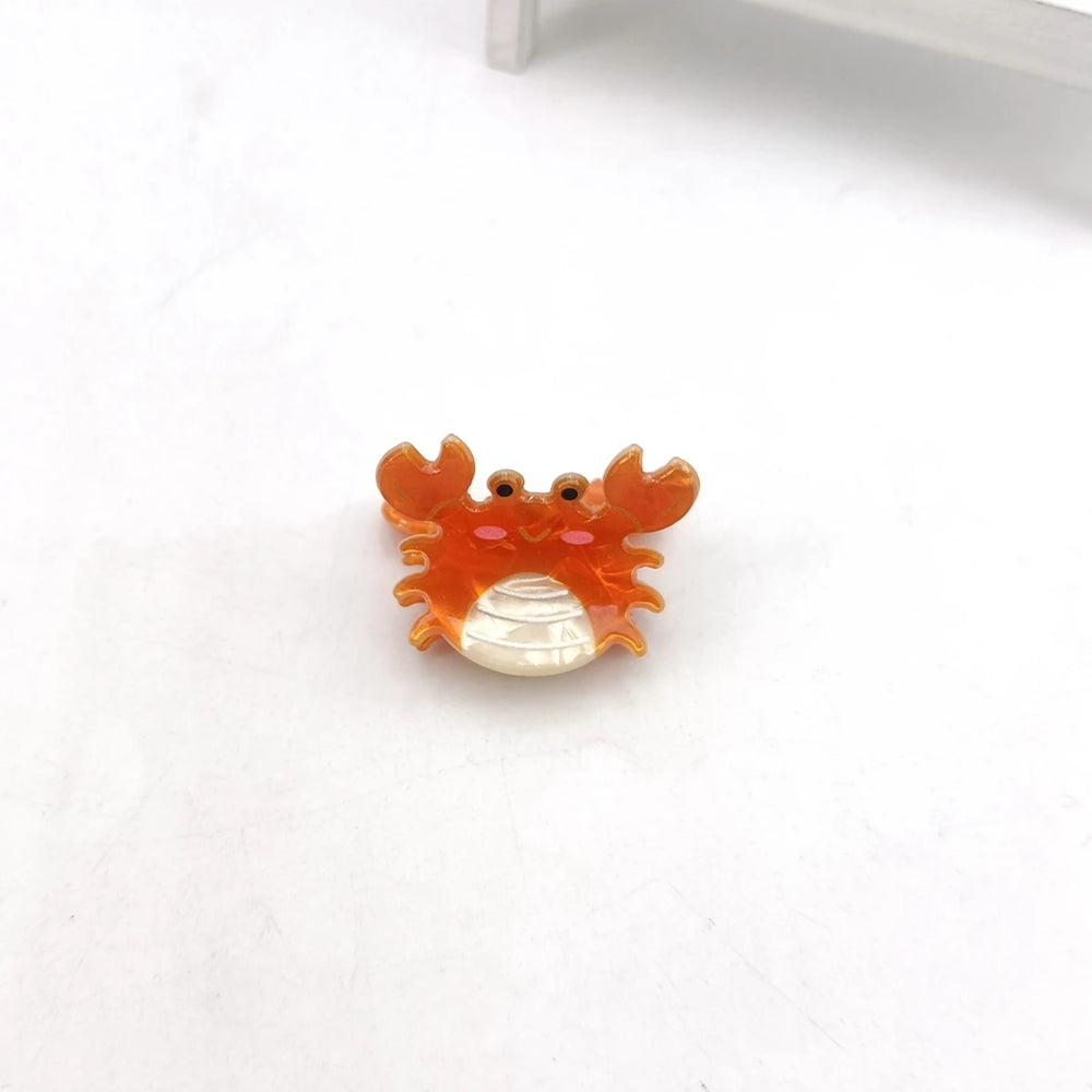 Small Delicate Cute Lovely Acetate Hair Clips Cartoon Whale Seahorse Crab Starfish Ha alternate view