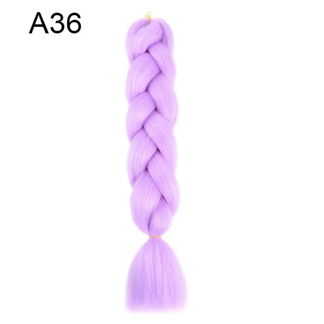 24Inch Synthetic Yaki Braids Hair Ombre Braiding Hair Jumbo Braid DIY Green Hair Exten close-up view