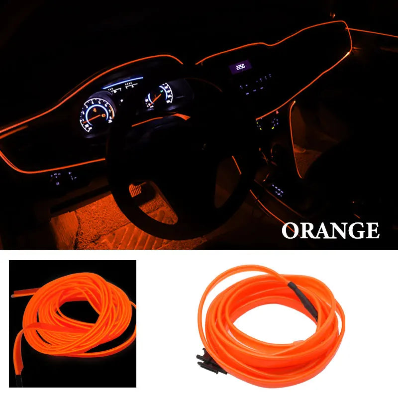 1M/2M/3M/5M Car Interior Led Decorative Lamp EL Wiring Neon Strip For Auto DIY Flexib alternate view