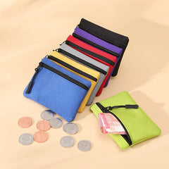 Women Mini Zippers Canvas Coin Purse | Compact Wallet with Keychain alternate view