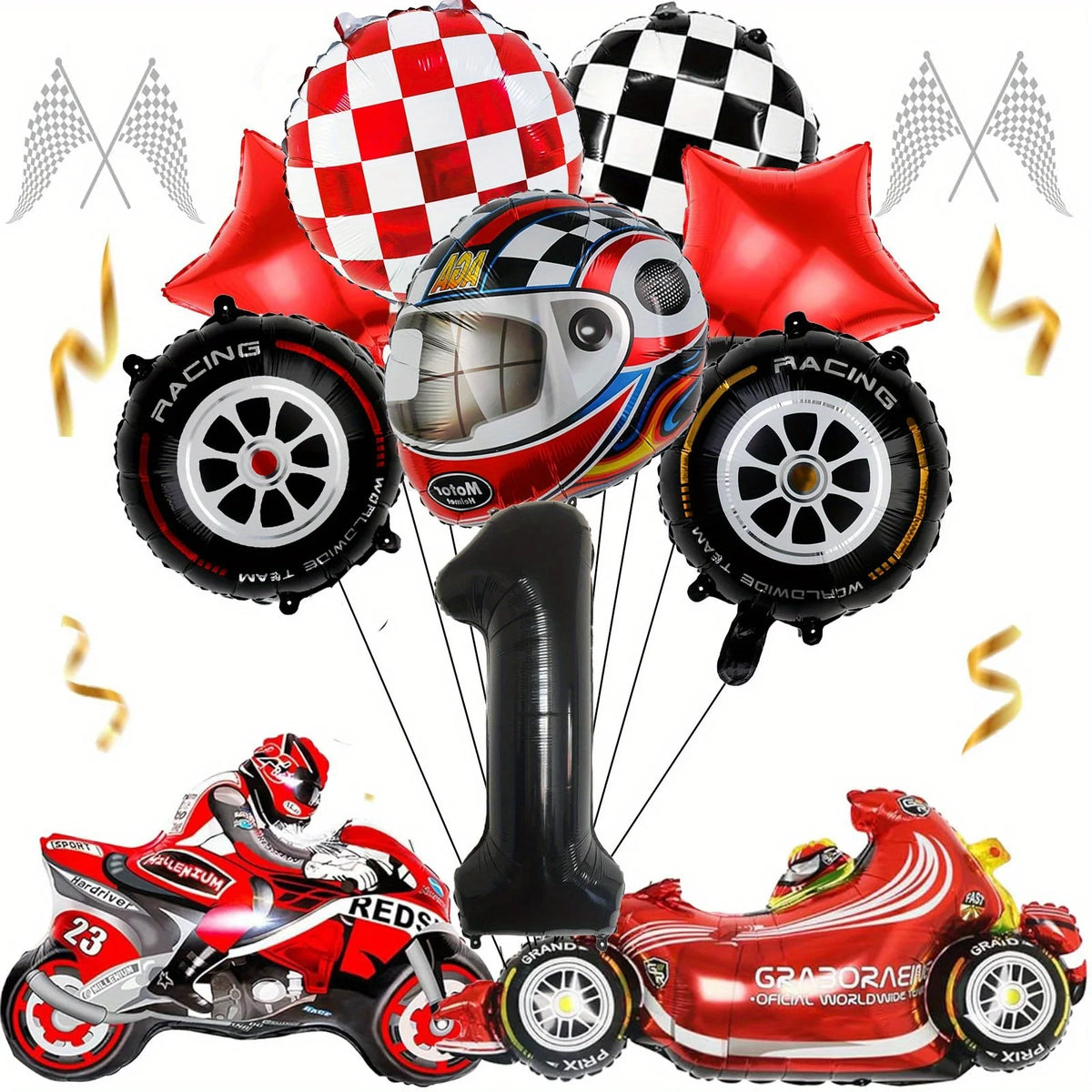 12pcs Racing Car Balloon Birthday Set | Party Decor for Boys additional angle