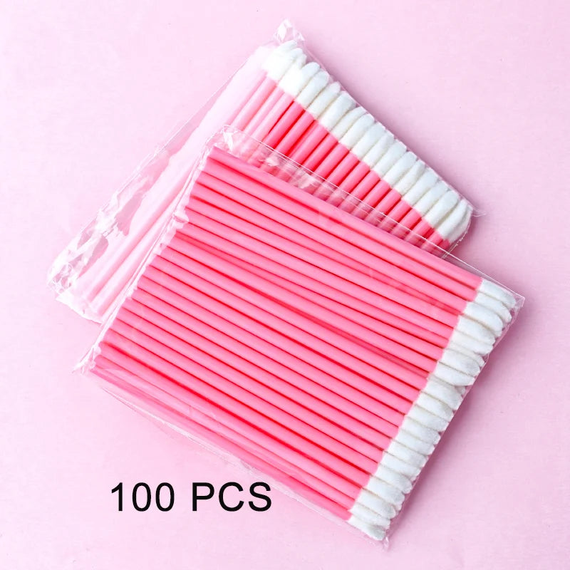 5/50/100 Pcs Lip Brushes Soft Cosmetic Lip Brush Lipstick Lip Glossy Wands Cleaner App close-up view