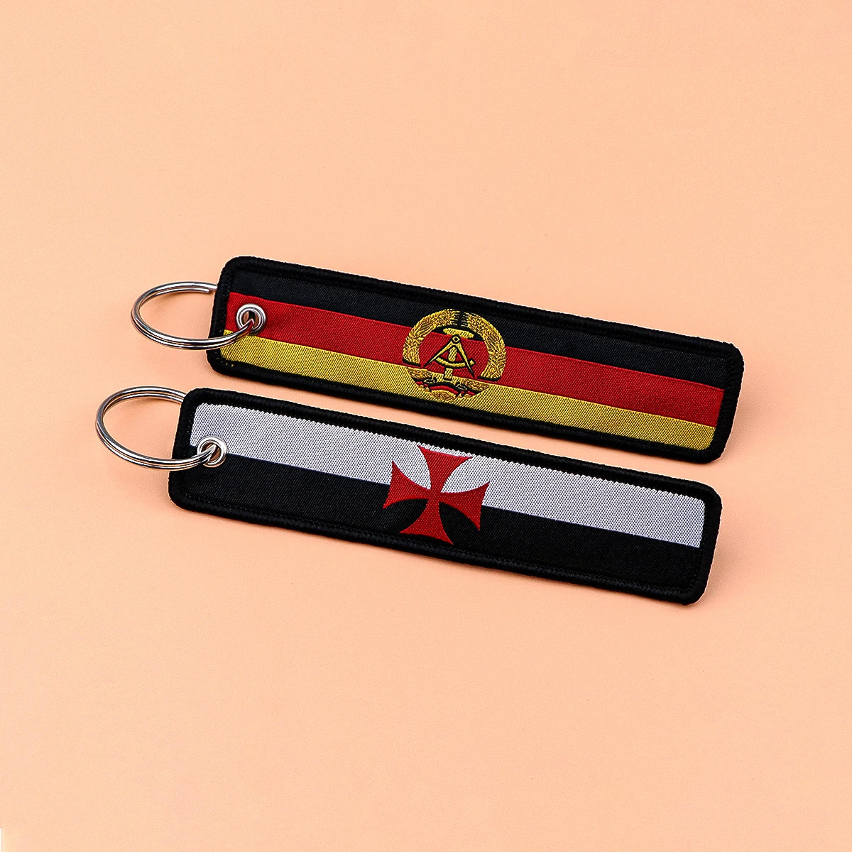 National Flags Embroidery Key Fob | Motorcycle Car Backpack Keychain alternate view