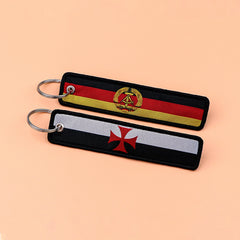 National Flags Embroidery Key Fob | Motorcycle Car Backpack Keychain alternate view