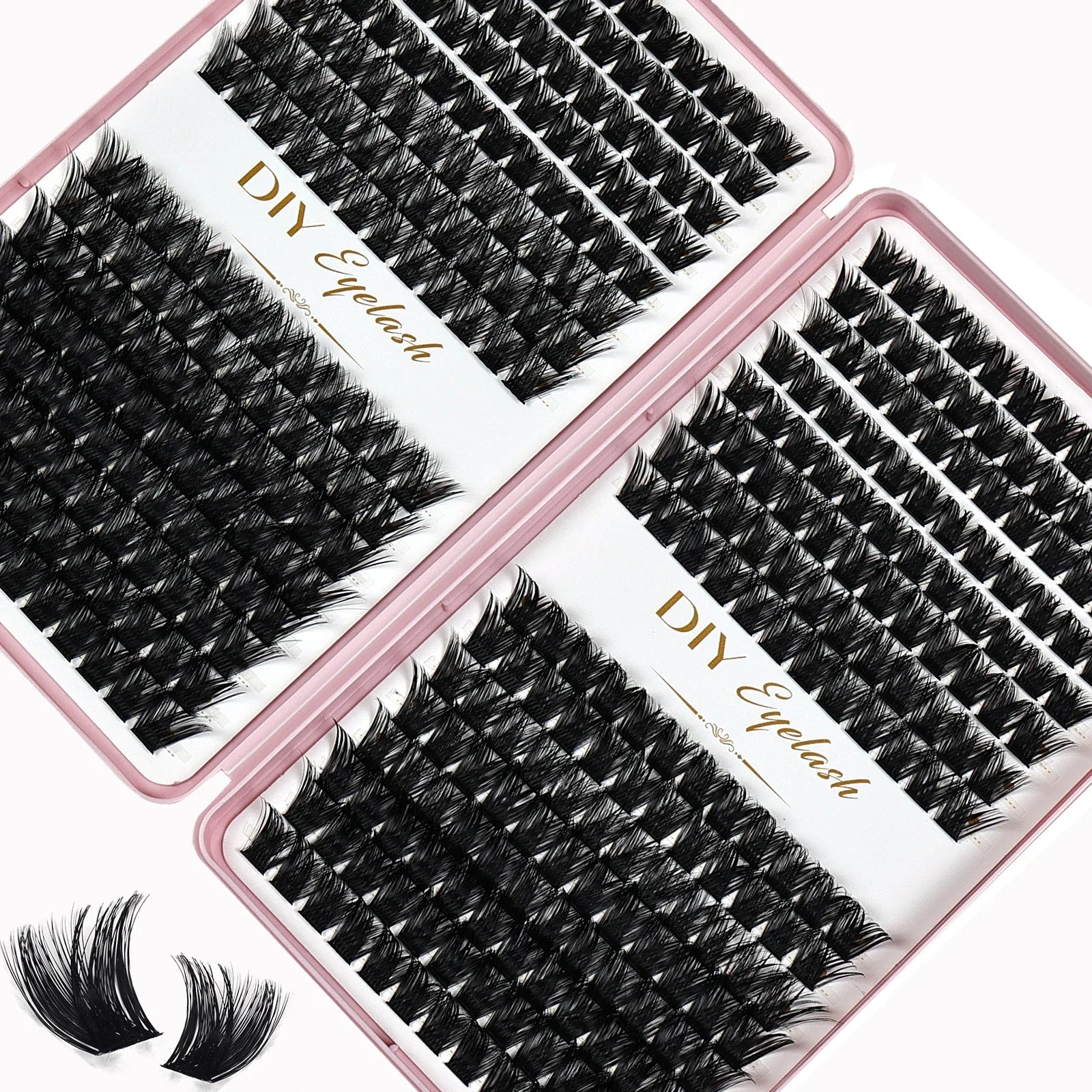 384pcs Cluster Lashes Mixed Tray | DIY Natural Look Eyelash Extension lifestyle view