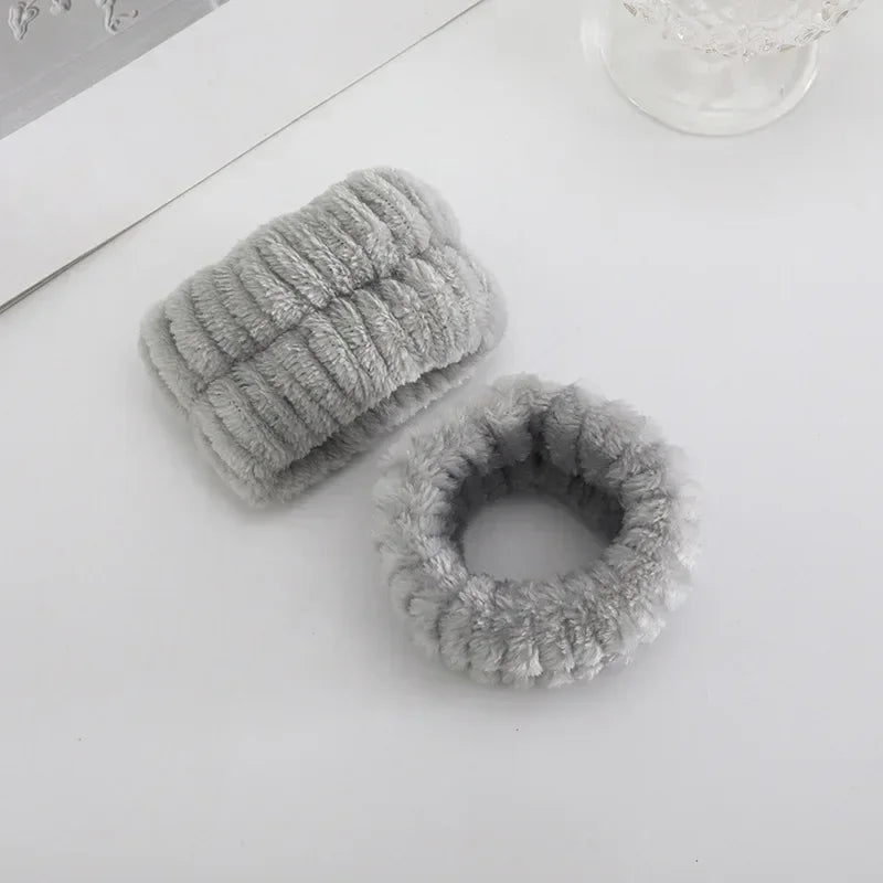 Soft Coral Fleece Headband Women Makeup Wash Face Spa Elastic Hair Band Fashion Female G detail view