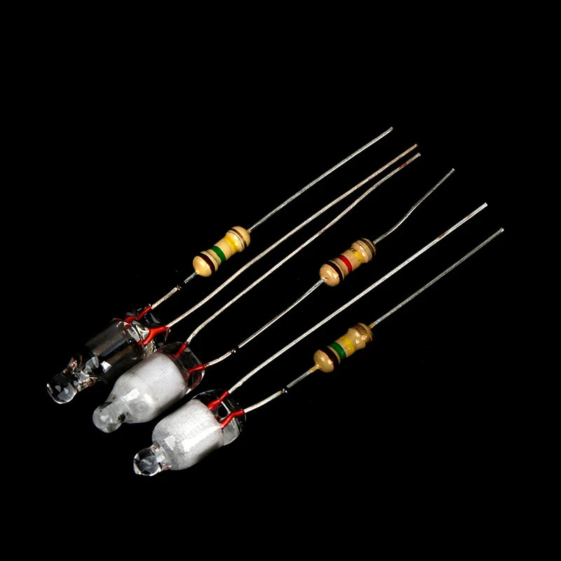 Neon Indicator Light Bulbs 10-Pack | 220V with Built-In Resistor close-up view