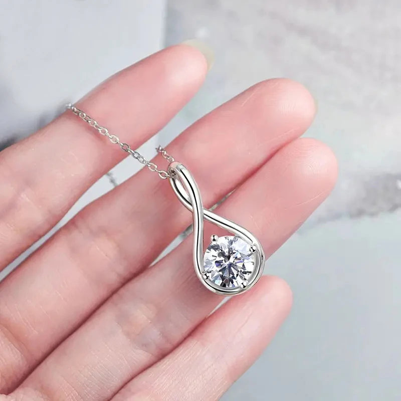 Huitan Women Pendant Necklace Inlaid Shiny Cubic Zirconia Silver Color/Gold Color W additional angle